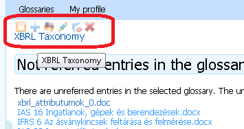 S62000 Hivatkozások ellenőrzése képernyő Check refernces screen Az S62000 képernyőn látható képernyőobjektumok S62M01 Glossary name Glosszárium neve S62M01 Glosszárium neve Itt olvashatjuk annak a