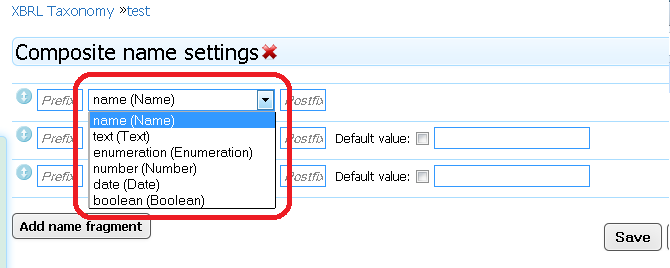 S74F01 Prefix - Előtag S74F01 Prefix Előtag Ha az összetett név valamelyik tagja elé előtagot szeretnénk tenni, ideírjuk.