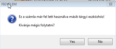 Igen, válasz esetén a rendszer beemeli a bejövő számlát a megfelelő Bejövő számla mezőbe. 1.2.