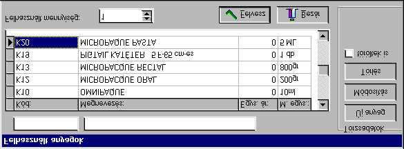 22. ábra Amikor egy anyagot kiválasztunk, meg kell adni az ablakban a Felhasznált mennyiséget is, azaz azt, hogy hány darabot akarunk felvenni belőle a listába.