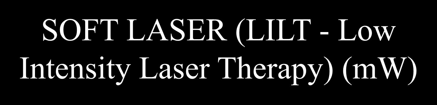 SOFT LASER (LILT - Low Intensity Laser Therapy) (mw) Dermatológiai indikációk: Sebgyógyulás, ulcus cruris Trauma, haematoma Bradykinin (gyulladást okozó) hatásának