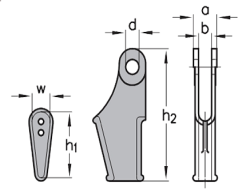 Kötél végzáró IN-15315 Papuc pentru cablu - Wire rope socket Kötél átmérő b c d s h1 r1 r2 h2 4-5 12 33 10 3 110 2,5 9,5 68 6-8 14 45 12 4 150 4 12,5 92 9-11 17 60 16 6 190 5,5 16 117 12-14 22 78 18