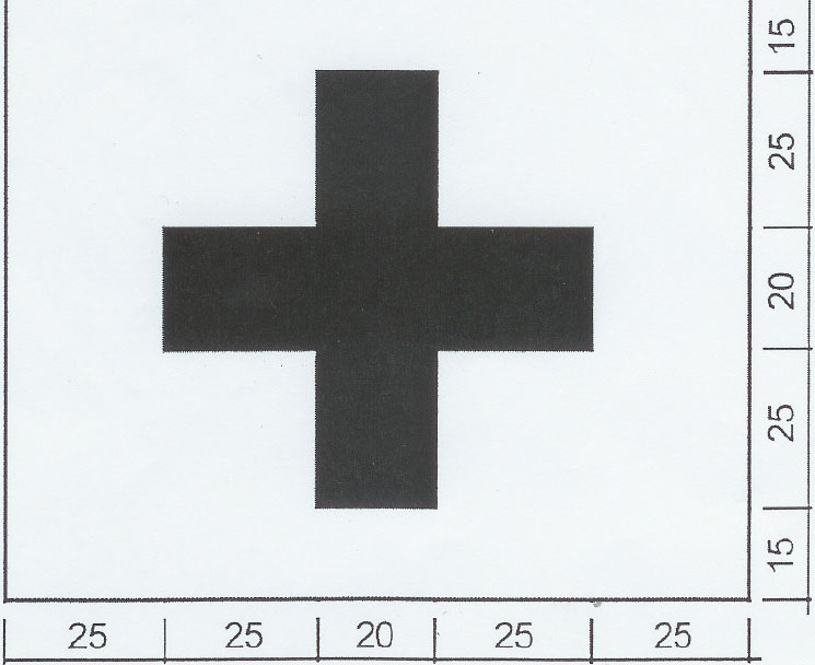 2.ábra - Álló kereszt (MSZ 20587/2-1988: 4.2. szakasz és 13.