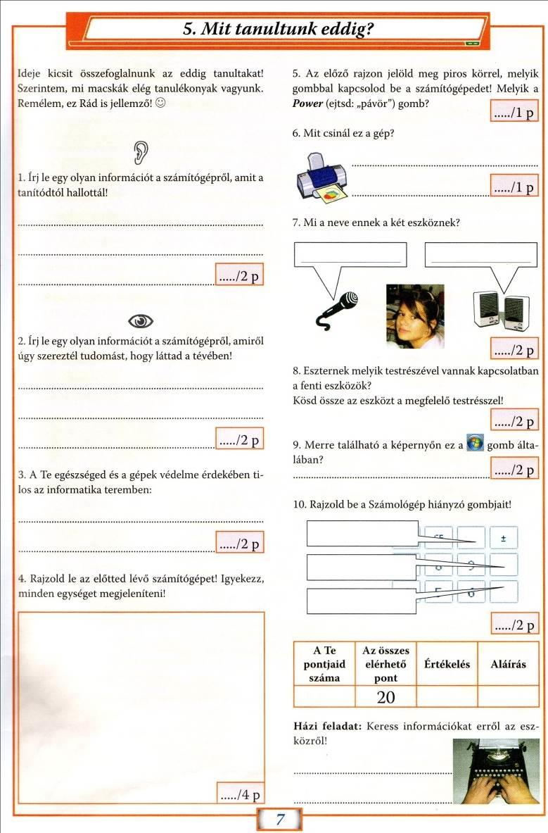 6.-7 óra Ismétlés számonkérés - értékelés