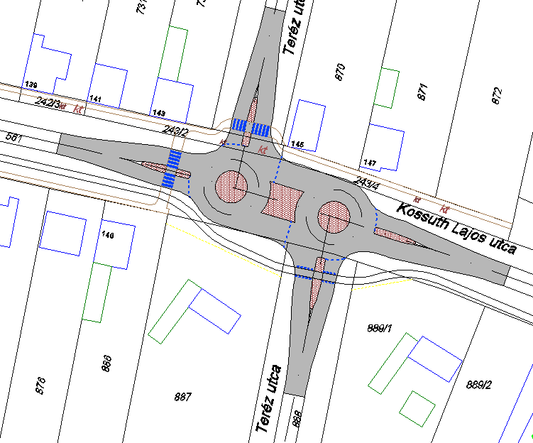 73 Kétoldali beépítés esetén kétoldali járda építése indokolt, melynek szélessége a gyalogos űrszelvény -0,75m- kétszerese.