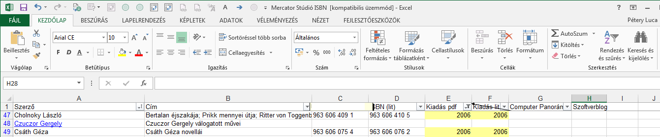 15 Beépített táblázatstílusok MUNKALAPOK FORMÁZÁSA A munkalapok formázása során szabályozzuk az adatok és a táblázat megjelenítési formáit, az egyes cellák védelmét.