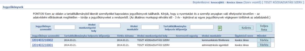 5. A sikeres törlés után a személy adatlapján felül a TARTINFO státuszban a Már nem aktív szöveg jelenik meg. A személy adatlapján az Adatlap, igazolás lapfül nem elérhető többé. 6.