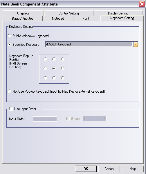 Note Book Keyboard Setting Keyboard Setting: Billentyűzet beállítása Public Windows Keyboard: Alapértelmezett Windows billentyűzet Specified Keyboard: Speciális billentyűzet (NUM Keyboard, ASCII