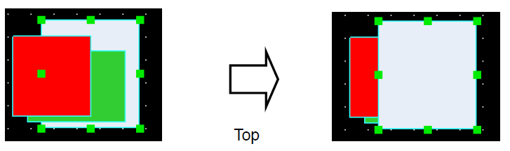 LAYER SET TOP, SET BOTTOM, PREVIOUS, NEXT LAYER Rétegek kezelése, használható ha egy vagy több elem fedi egymást.