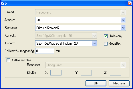 Típus Átmérı Szálhossz 1.2. Lehelyezési szabályok 1.2.1. Csı lehelyezése Minden PipeLife termékpalettán az elsı ikon mindig a csılehelyezés ikonja, ill.