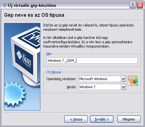 Új OS meghajtó elkészítése A Sun VirtualBox konzolján válasszuk ki az Új lehetőséget: 2.