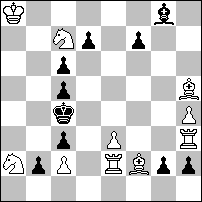 Majoros Béla Schach, 2012 Nr17557 (11/2012, Page:78) (MB:01/31p) #10 (11+10) 1 xc3! xc3 (1 - xf5? 2 xc7 g6 > #8!) 2 e7+ h8 3 xg6+ g8 ( 3 - f7xg6? 4 xh7+ xh7 5 g4! > #8!; 5 g3? c8! / f7!