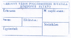 Ügyintézı: Ráczné Tel: 22/570-028/216 GÁRDONY VÁROS POLGÁRMESTERI HIVATALA 2483 Gárdony, Szabadság u. 20-22.