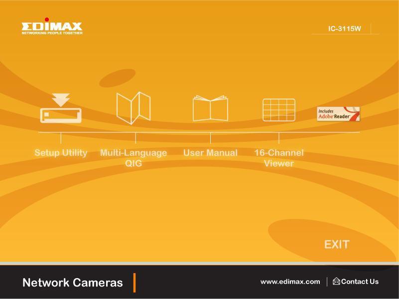 Dugja be a CD-t a CD-ROM meghajtóba és kattintson a "Setup Utility -ra az EdiView