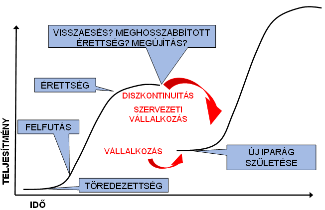 2.2.2. Iparági és szervezeti növekedésből fakadó változások és bizonytalanság Az iparági életciklus vizsgálata a kutatók népes táborának keltette fel érdeklődését (Klepper és Graddy, 1990, Gort és