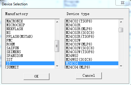 Művelet menü (Operation): 1. Select Device: Kiválasztás. Ennek segítségével választható ki a programozandó eszköz 2. Erase: Törlés. Chip törlése. 3. Blank: Üresség ellenőrzés.