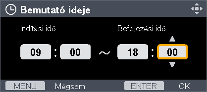 3. Hasznos információk 8. Válasszon ki képek vetítésére egy napot (e példában vasárnap), majd nyomja meg az [Enter] gombot. 9. Válassza az [OK] lehetőséget, majd nyomja meg az [Enter] gombot. 10.