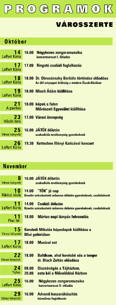 Temetõiroda telefonszáma: 24/470-332 Ru ha osz tás lesz no vem ber 9-én, 16-án 23-án (pén te ki na po kon) 16.