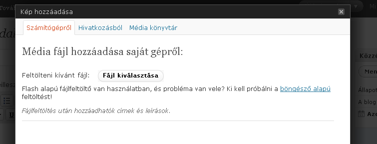 Képek beillesztése 9. Oldal Itt három alapvető opció van: Számítógépről: A számítógépen lévő kép feltöltését és beillesztését teszi lehetővé.