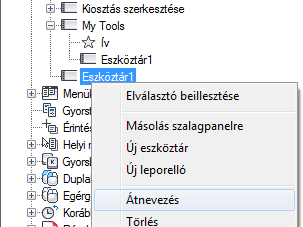 Új leporelló eszköztár létrehozása 1 Kattintson a következőkre: Kezelés lap Testreszabás panel Felhasználói kezelőfelület.