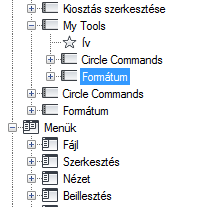 6 Igazítsa helyére a leporellót az eszköztáron. Gyorsreferencia Parancsok CUI A teremék felhasználói felületének testre szabott elemeit kezeli.