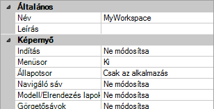 2 A Felhasználói felület testreszabása párbeszédpanel Testreszabás lapjának <fájlnév> testreszabási beállításai területén kattintson arra a munkaterületre, amelynek tulajdonságait módosítani szeretné.