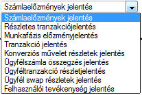 4. Kimutatások Tevékenységével, számlájával és tranzakcióival kapcsolatos részletes kimutatások megjelenítő felülete, amely a felső menüsor el. fülre kattintva érhető 4.1.