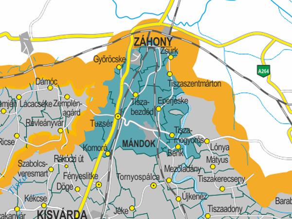 HELYZETFELTÁRÓ- HELYZETELEMZŐ - HELYZETÉRTÉKELŐ MUNKARÉSZEK 12 2. térkép: A Záhonyi járás Forrás: http://www.jaras.info.hu/ 1.