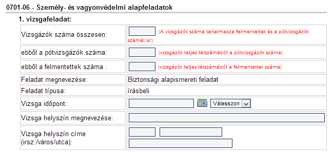 VIZSGA-BEJELENTÉSI ÉS ÍRÁSBELI TÉTELIGÉNYLÉSI RENDSZER - HASZNÁLATI ÚTMUTATÓ 45 / 50 3.