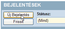 1. Bejelentés megtételéhez kattintsunk a levélben megkapott hivatkozásra, hogy az ügyfél bejelentő oldalára jussunk. FONTOS!