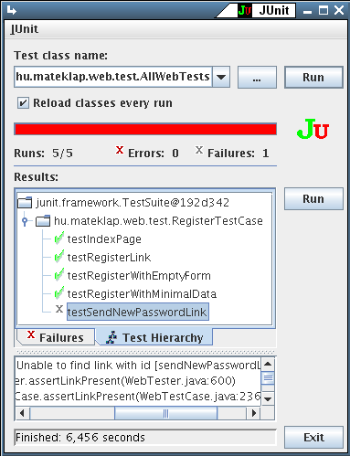 7.5. Teljesítmény viszonyok 85 kínál megoldást a jwebunit keretrendszer, mely képes a navigációt (linkek létezését és követését), űrlapokat (FORM-ok kitöltését és elküldését), akciókezelést követően