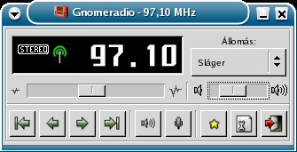 138 10. FEJEZET TV-TUNER KÁRTYA UHU-LINUX ALATT A program a gnomeradio paranccsal indítható. Rendkívül egyszerűen kezelhető: 10.15. ábra.