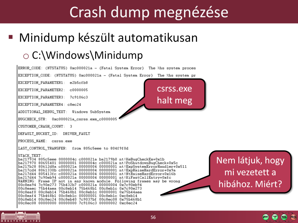 Mert ez minidump, csak a kernel legfontosabb adatstruktúrái vannak benne.