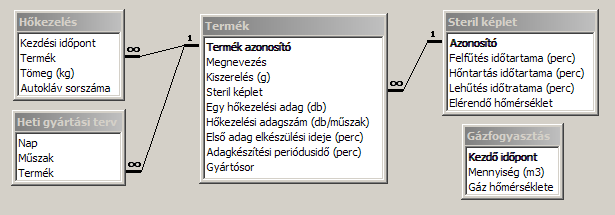 32. ábra: A szimulátor adattáblái A Hőkezelés tábla tárolja a már megtörtént hőkezelések adatait évekre visszamenőleg, melyből a Steril képlet adatok felhasználásával szimulátorunkkal megkaphatjuk a