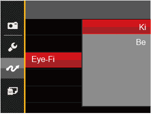 Eye-Fi SD kártya csatlakoztatási mód beállítása Ez a kamera támogatja az Eye-Fi SD kártya wi-fi-n keresztül történő csatlakoztatását, kérem töltse fel a kameráról a fotókat az Internetre, a következő