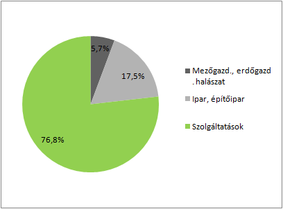 HELYZETFELTÁRÓ- HELYZETELEMZŐ - HELYZETÉRTÉKELŐ MUNKARÉSZEK 71 A működő vállalatok ágazati megoszlásában kiugró eltérések nincsenek Makó és a megye gazdasági szerkezetében, ám a kisebb eltérések is