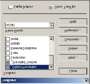 6. Ábra Mi csak az Object Properties és a Standard Toolbar eszköztárakat kapcsoltuk fel. Érdemes megfigyelni a nagyítás parancsra vonatkozó ikonokat a Standard Toolbar-ban. 7.