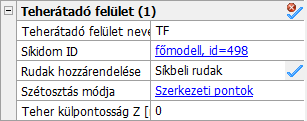 A teherátadó felület működés módja a következő: Első lépésként létre kell hozni a teherátadó felületet, majd ki kell választani a terhelendő elemeket.