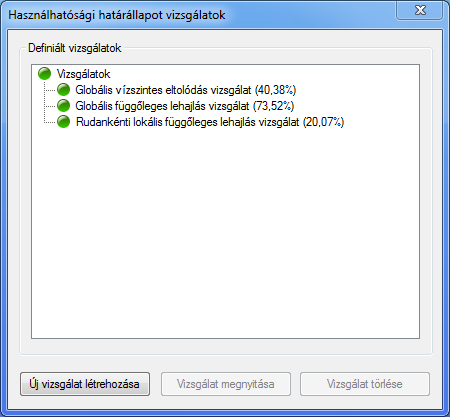 Az eredmények fülön a mértékadó elem automatikusan kiválasztásra és megmutatásra kerül. A százalék az elemszám mellett a kihasználtságot mutatja. 8.4 