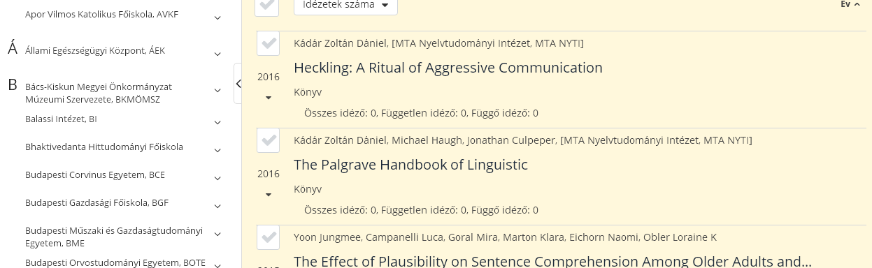 MTMT2/MyCite2 Publikus