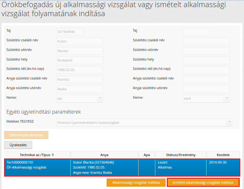 Válasszuk ki az ügyletet: Kattintsunk a találati listában