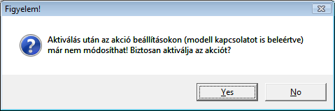 A partnertípusok kijelölése után meg kell nyomni a mentés ( ) nyomógombot, majd a kilépés ( ) nyomógombot és a rendszer visszatér a Gépjármű értékesítési akció módosítása nevű