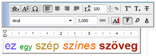 Szöveg A Szöveg eszközzel sok formázási lehetőséggel rendelkező, többsoros szövegtömböket lehet elhelyezni a 2D-s szerkesztőablakokban. A szövegtömb pozícióját a horgonypont határozza meg.