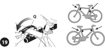 Ne helyezd a kerékpárszállító alsó részét a karosszéria és a lökhárító vízszintes részeire. Tartsd a szállítót felfüggesztve, ahogy a 16-os ábra mutatja.