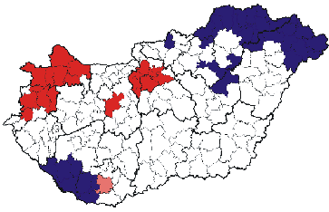 Munkanélküliségi arány és születéskor várható átlagos élettartam összevont értékei 1993 2001 Csoportok Nem egyezett, vagy nem szignifikáns (138) HH (14) LL (18) 2010 Csoportok Nem egyezett, vagy nem