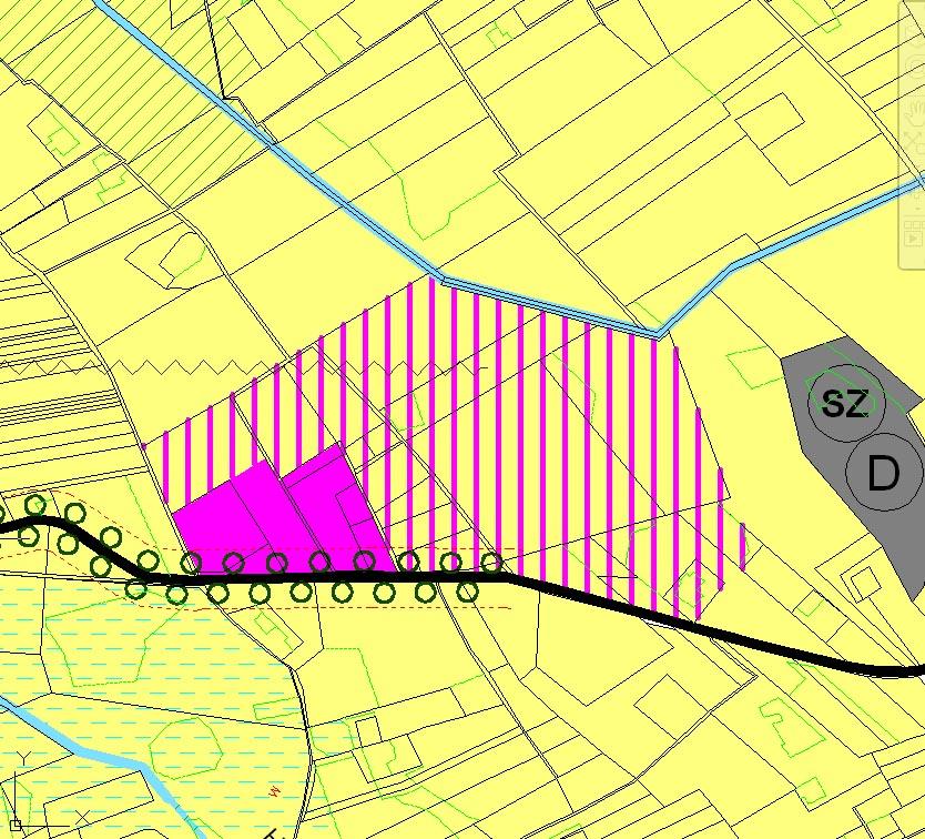 Az 5431 sz. országos út menti gazdasági övezethez kapcsolódóan jelentős nagyságú bővítési területet jelölt ki a hatályos terv.