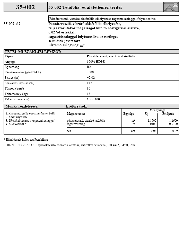 TEVÉKENYSÉGEK MŰSZAKI TARTALMA 35.