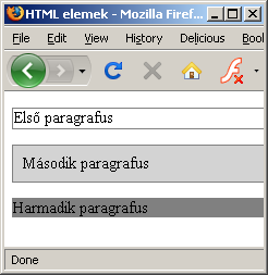 Mivel a paragrafus blokk elem, a dobozok a megjelenítő ablak jobb széléig tartanak. 2.10. Az elemek elhelyezése Az elemek elhelyezésének módja a megjelenített területen a HTML oldaltervezés alapja.