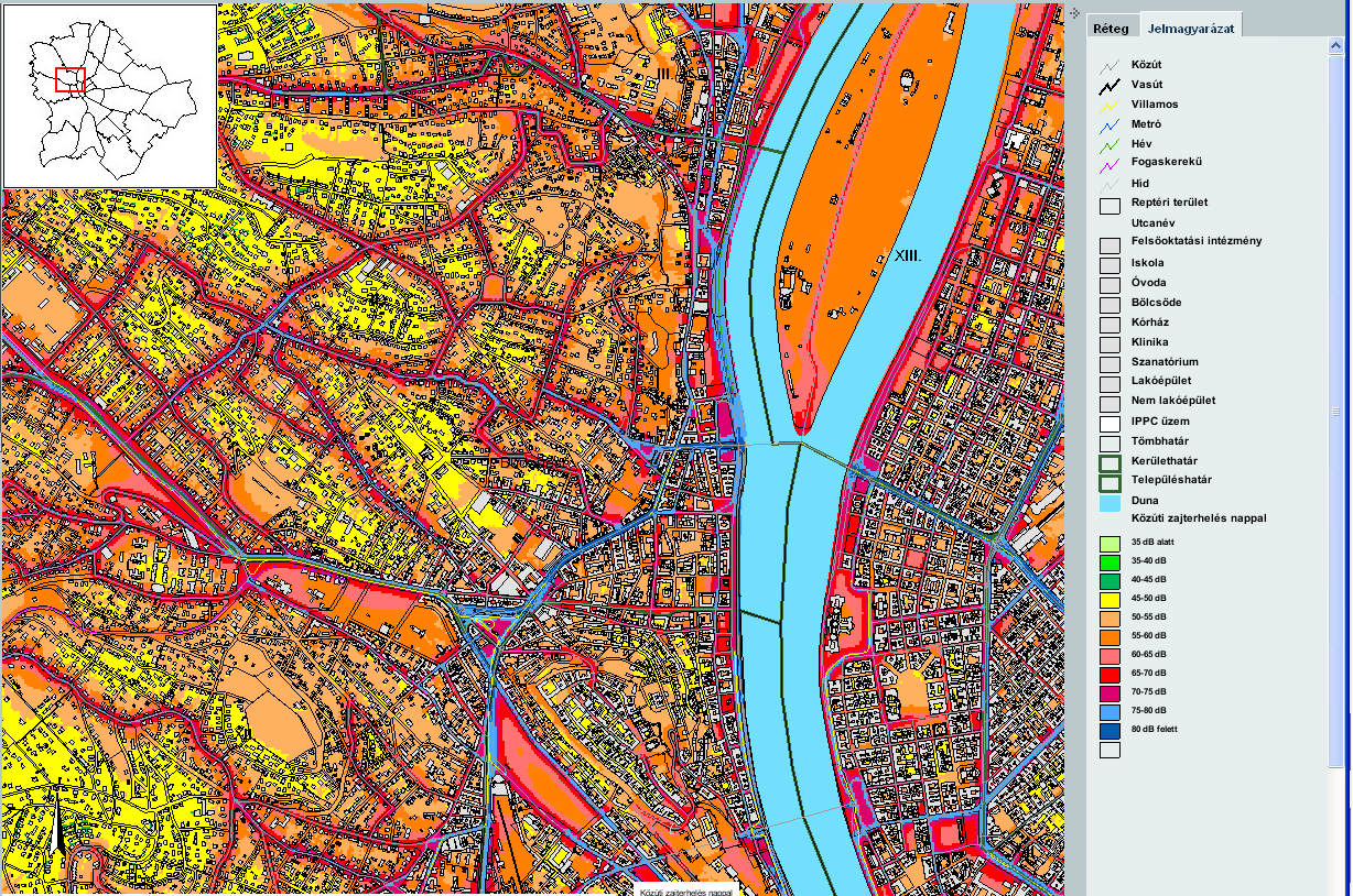 Budapest főváros zajtérképe forgalom számlálás alapján