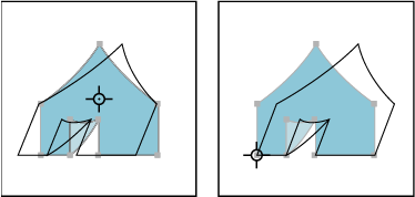 ILLUSTRATOR CS3 224 Több objektum méretezése 1 Jelölje ki az objektumokat. 2 Kattintson az Objektum > Alakítás > Mindegyik alakítása parancsra.